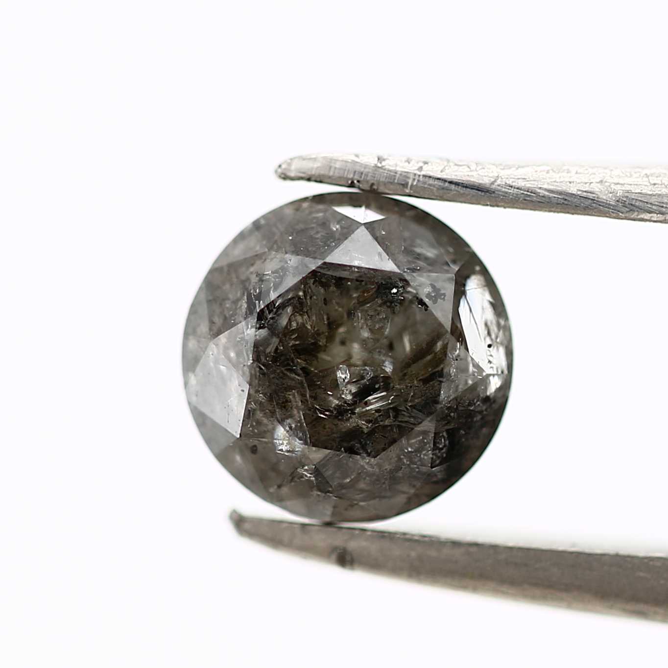 0.79 Carat Salt and Pepper Diamond Round Brilliant Cut Natural Loose Diamond